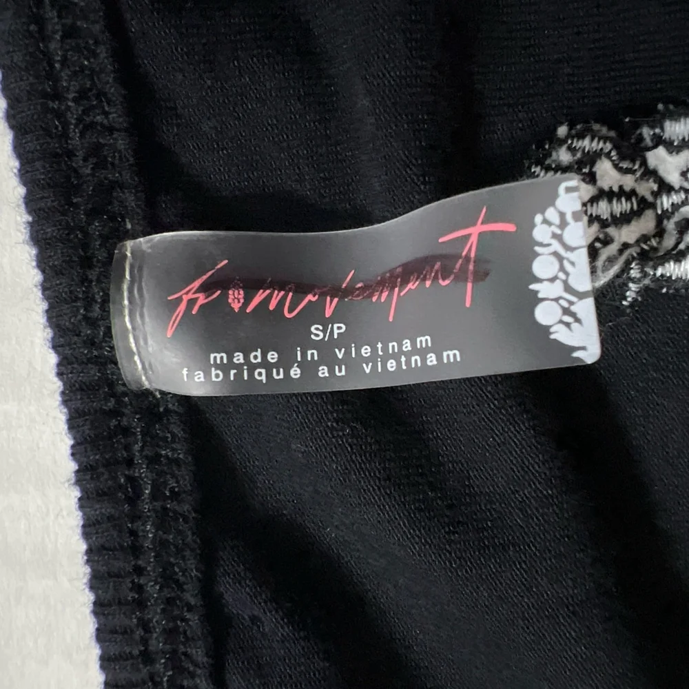 Free People FP Movement Make It Count Jumpsuit Black S Thumb Holes Fleece Bottom